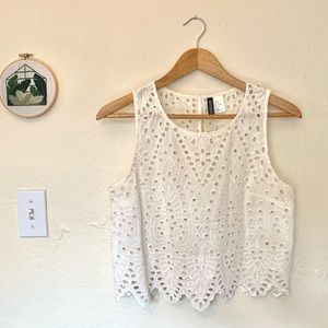 H&M Eyelet Cropped Tank Top